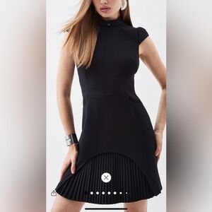 Karen Millen Military Tailored Mini Black Dress